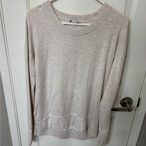 Athleta Cream Crew Neck Sweater Lightweight Knit